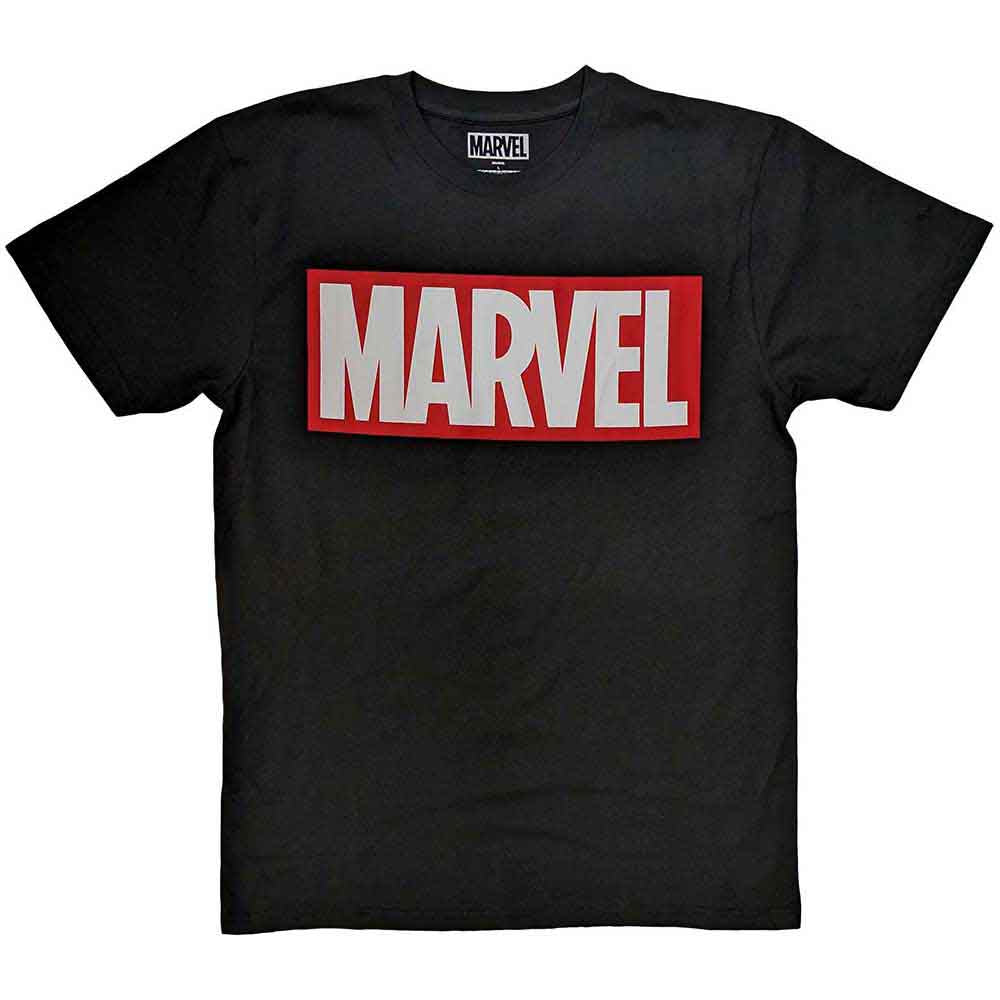 Marvel Comics Unisex T-Shirt Red Box Logo Black (L)