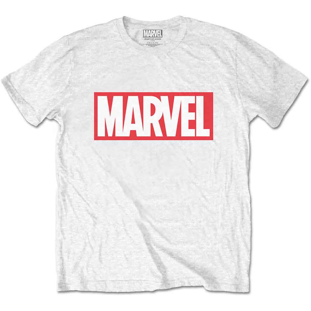 Marvel Comics Unisex T-Shirt Marvel Red Box Logo White (XL)