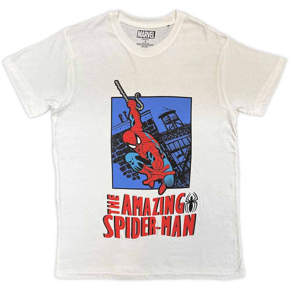 Marvel Comics Unisex T-Shirt The Amazing Spider-Man Lunge White (L)