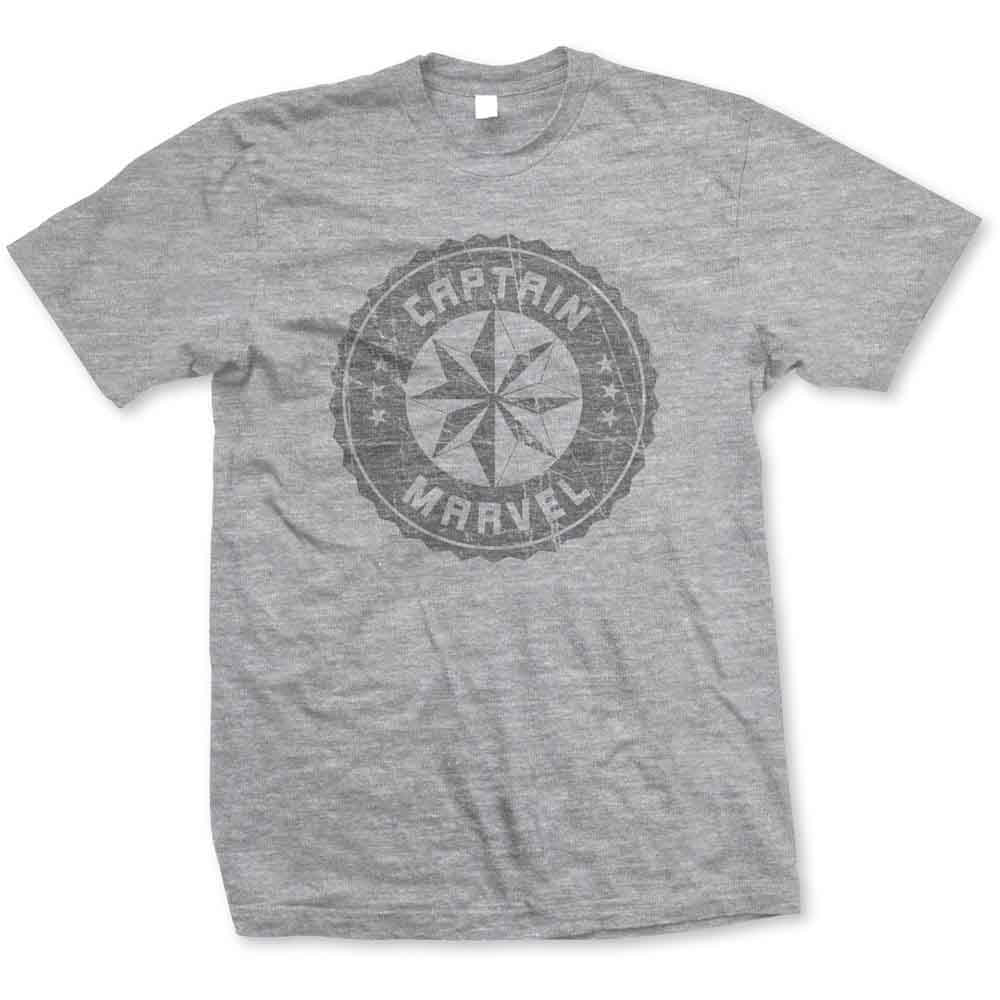 Marvel Comics Unisex T-Shirt Captain Marvel Grey Circle (XL)