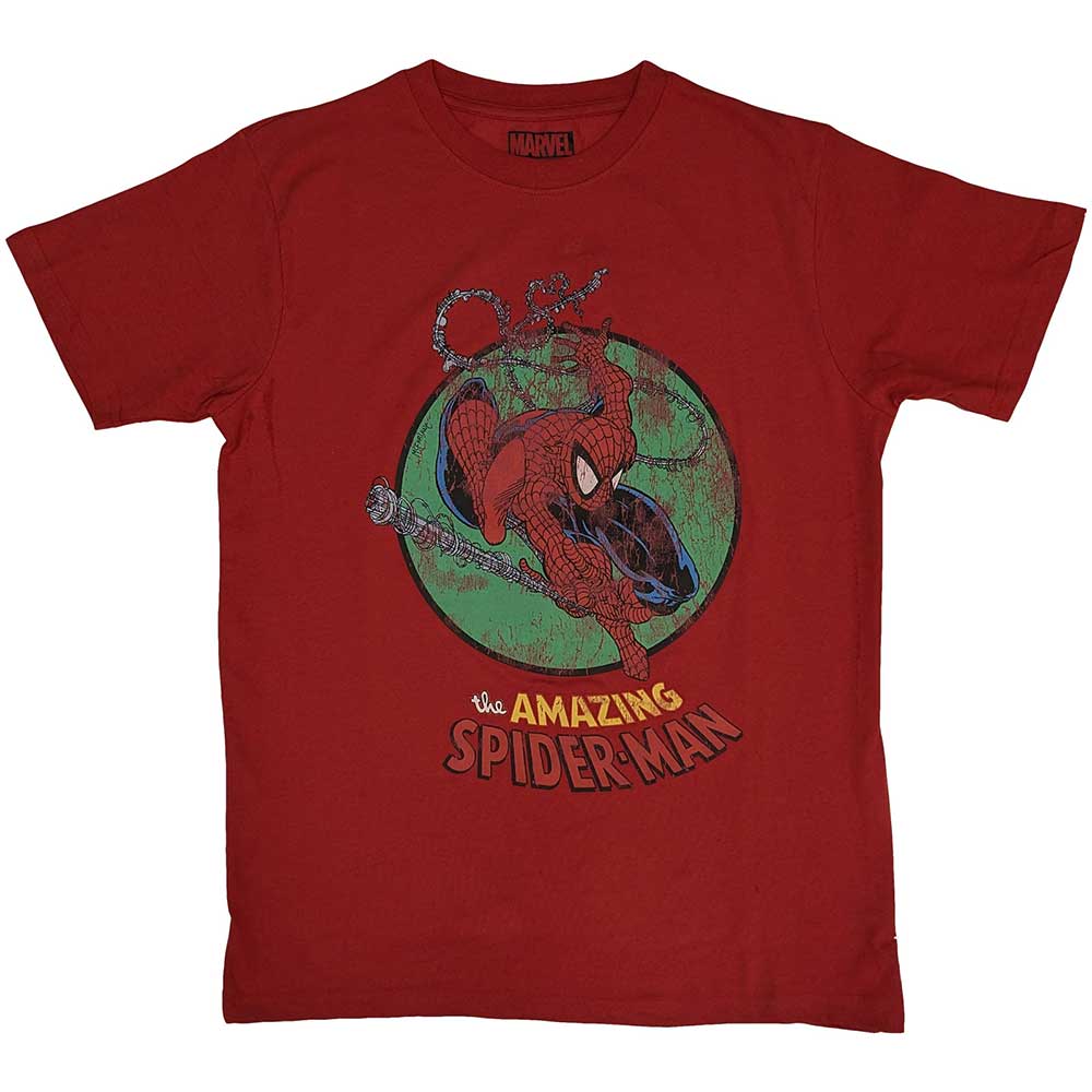Marvel Comics Unisex T-Shirt Spiderman Shooting Webs Red (M)