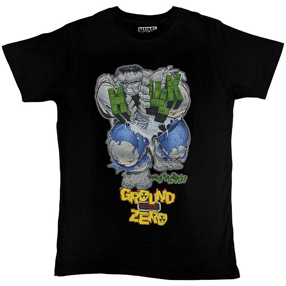 Marvel Comics Unisex T-Shirt Hulk Ground Zero Black (XXL)
