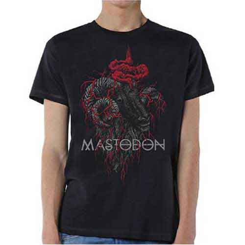 Mastodon Men's T-Shirt Rams Head Colour Black (S)