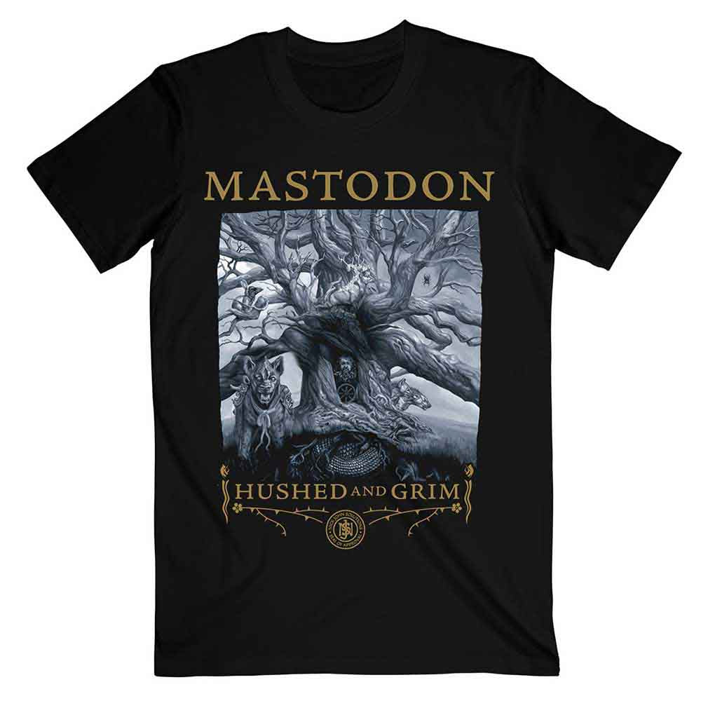 Mastodon Unisex T-Shirt Hushed & Grim Cover Black (XL)