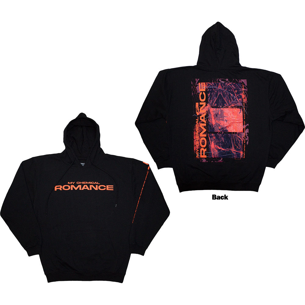 My Chemical Romance Unisex Pullover Hoodie Romance Bullets (Back Print) Black (XL)