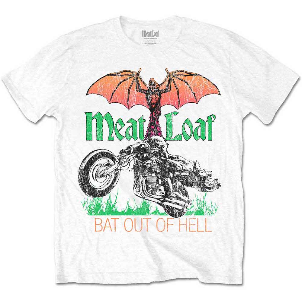 Meat Loaf Unisex T-Shirt Bat Out Of Hell White (M)