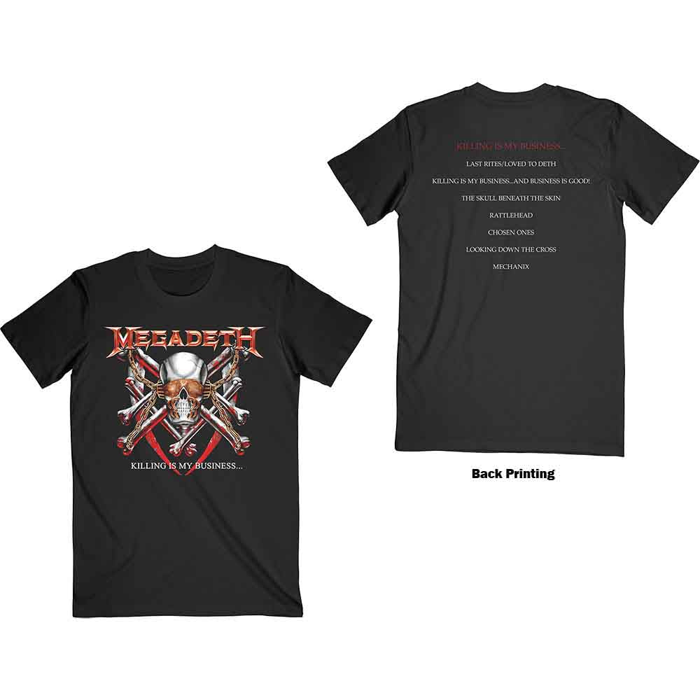 Megadeth Unisex T-Shirt Killing Is My Business (Back Print) Black (M)