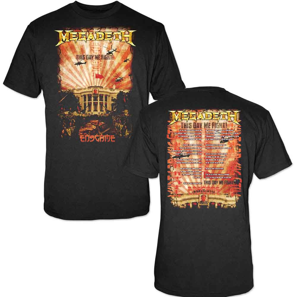 Megadeth Unisex T-Shirt China Whitehouse (Back Print) Black (S)