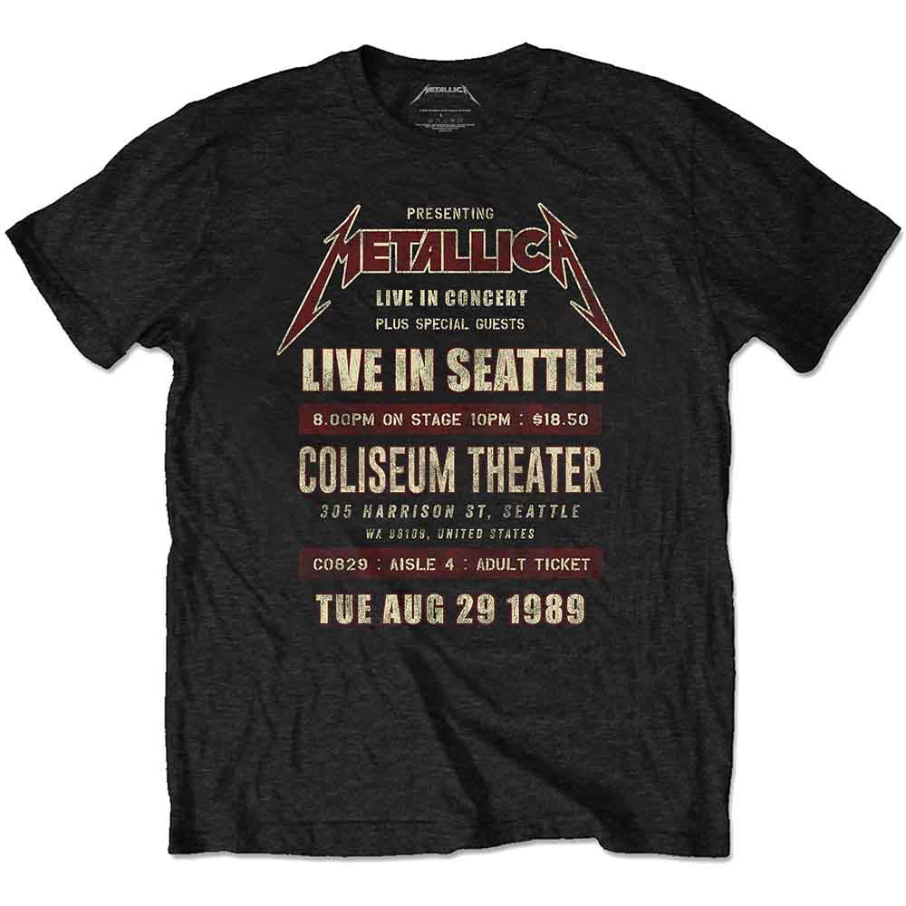 Metallica Unisex Eco T-Shirt Seattle '89 Black (XXL)