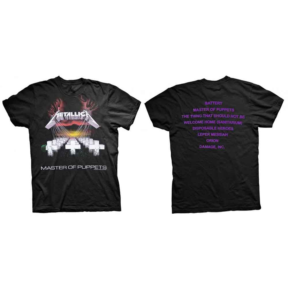 Metallica Unisex T-Shirt Master of Puppets (Back Print) Black (S)