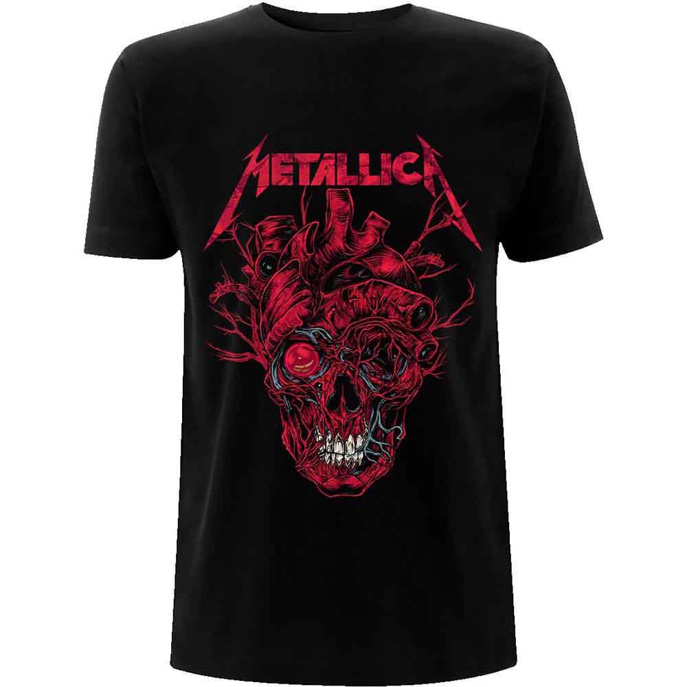 Metallica Unisex T-Shirt Heart Skull Black (XXL)