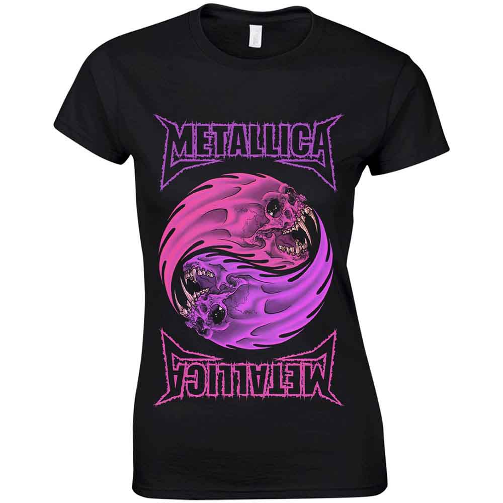 Metallica Ladies T-Shirt Yin Yang Purple Black (L)
