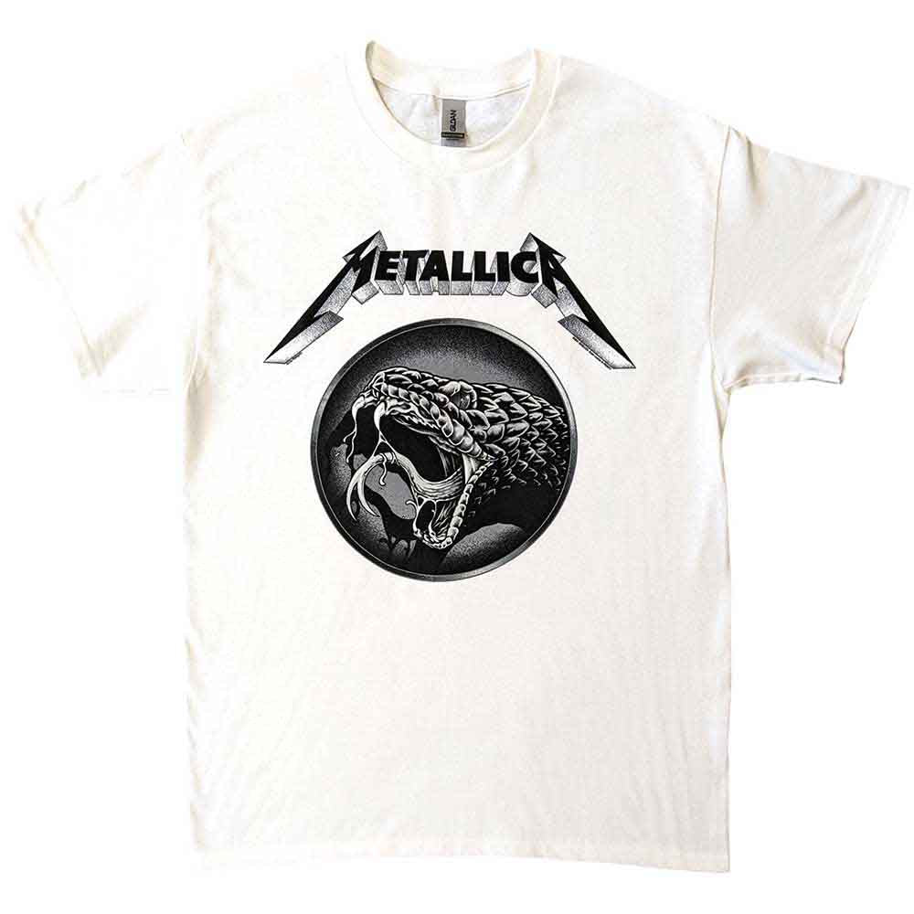 Metallica Unisex T-Shirt Black Album Poster White (L)