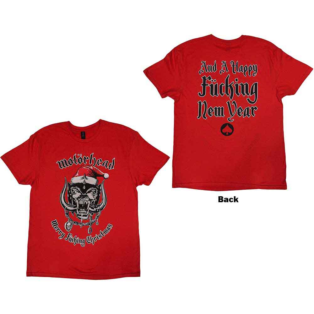 Motorhead Unisex T-Shirt Christmas 2017 (Back Print) Red (XXL)