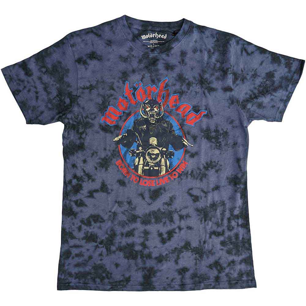 Motorhead Unisex T-Shirt Born To Lose Biker (Wash Collection) Navy Blue (M)