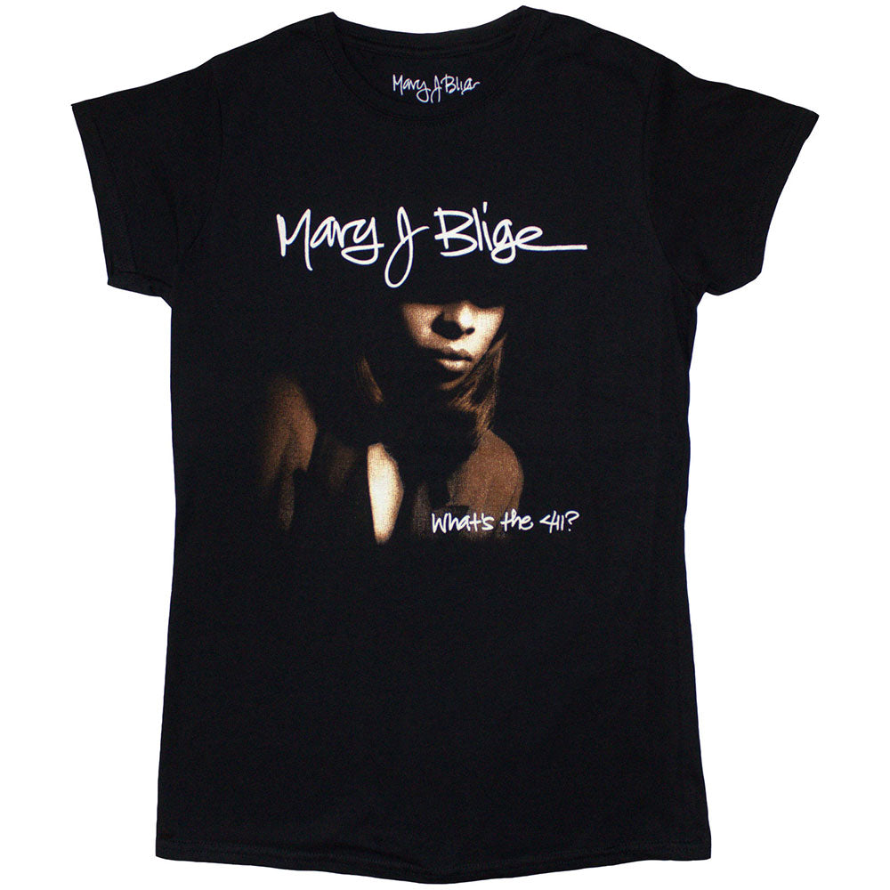 Mary J Blige Ladies T-Shirt Cover Black (XXL)