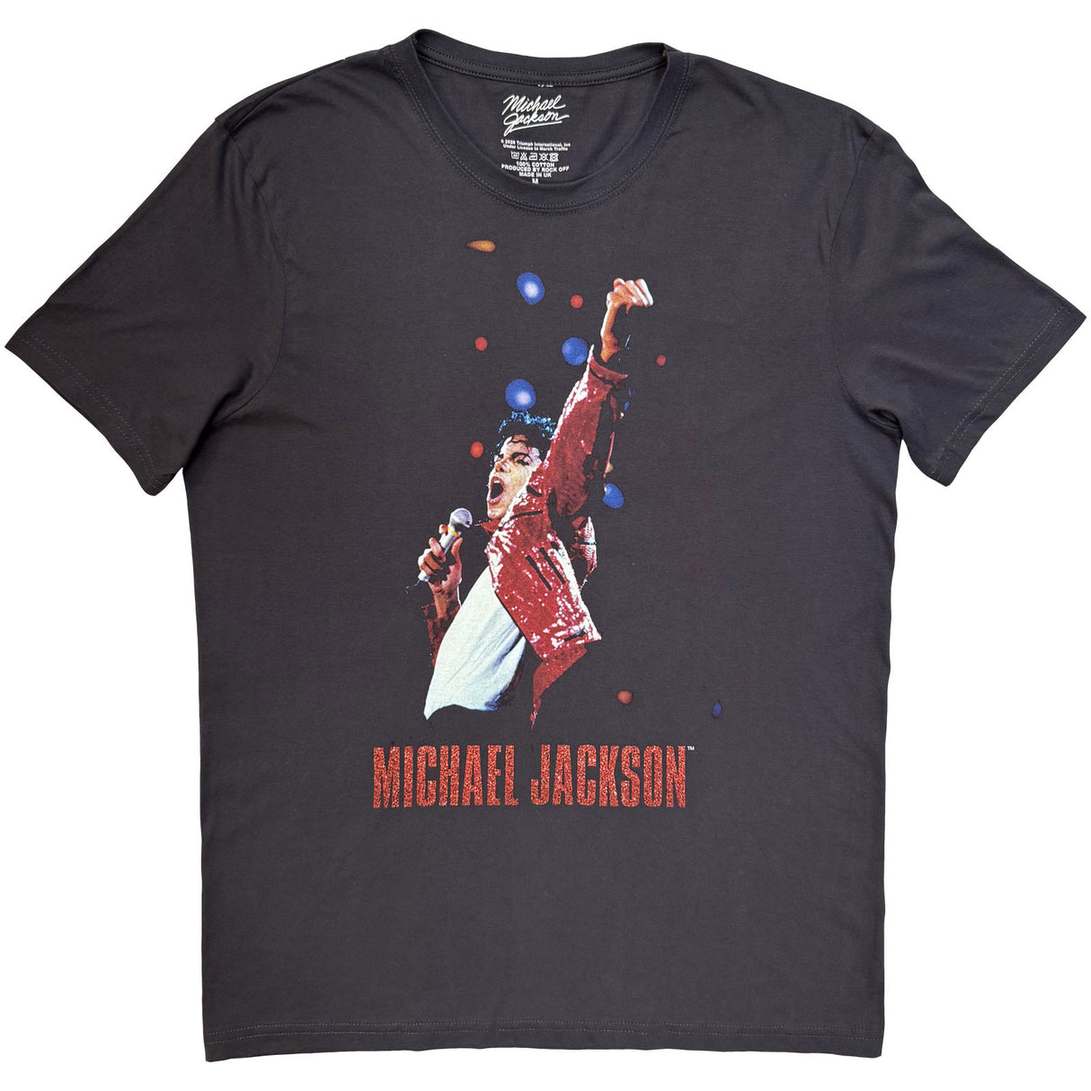 Michael Jackson Unisex T-Shirt Beat It Live Charcoal Grey (S)