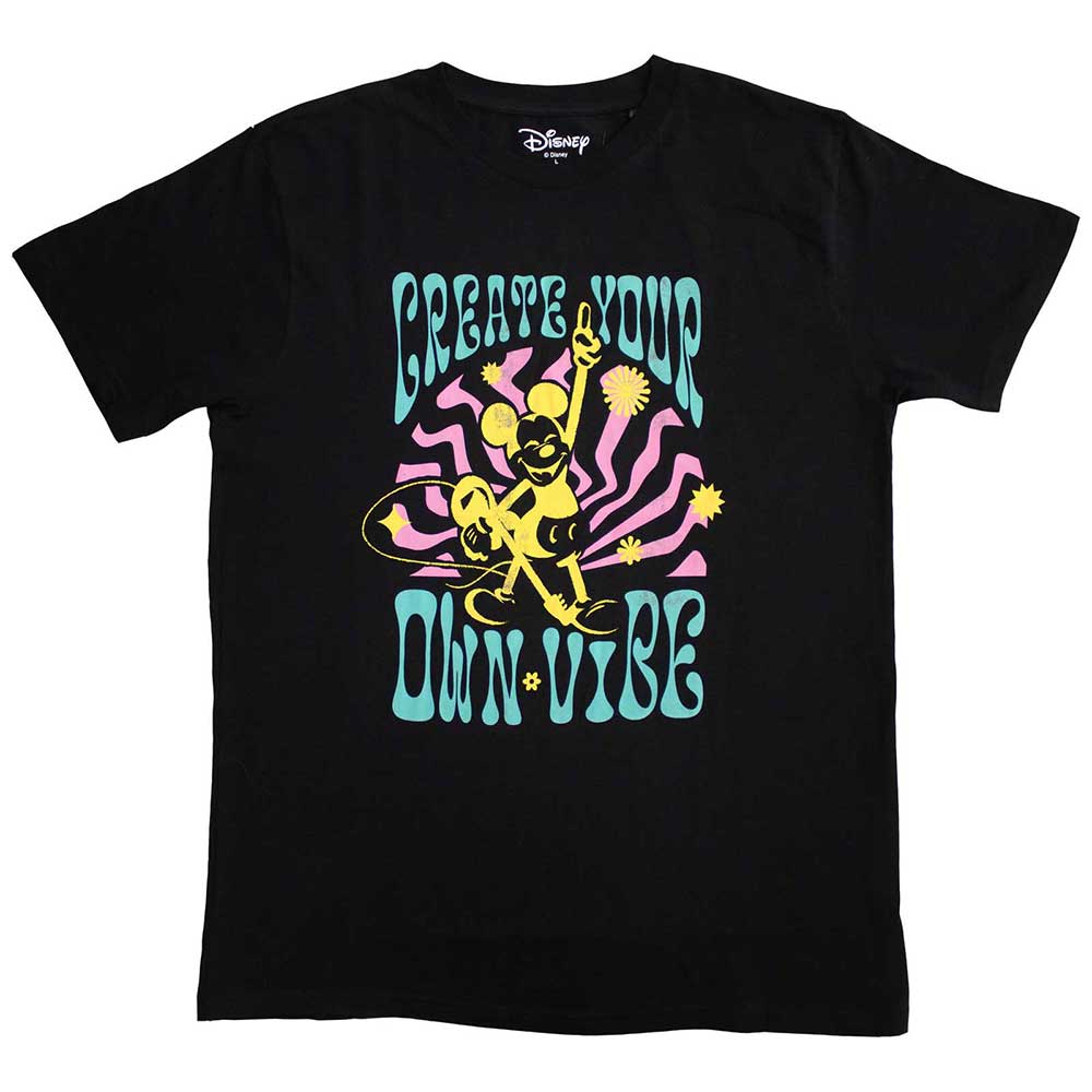 Disney Unisex T-Shirt Mickey Mouse Create Vibe Grey (L)