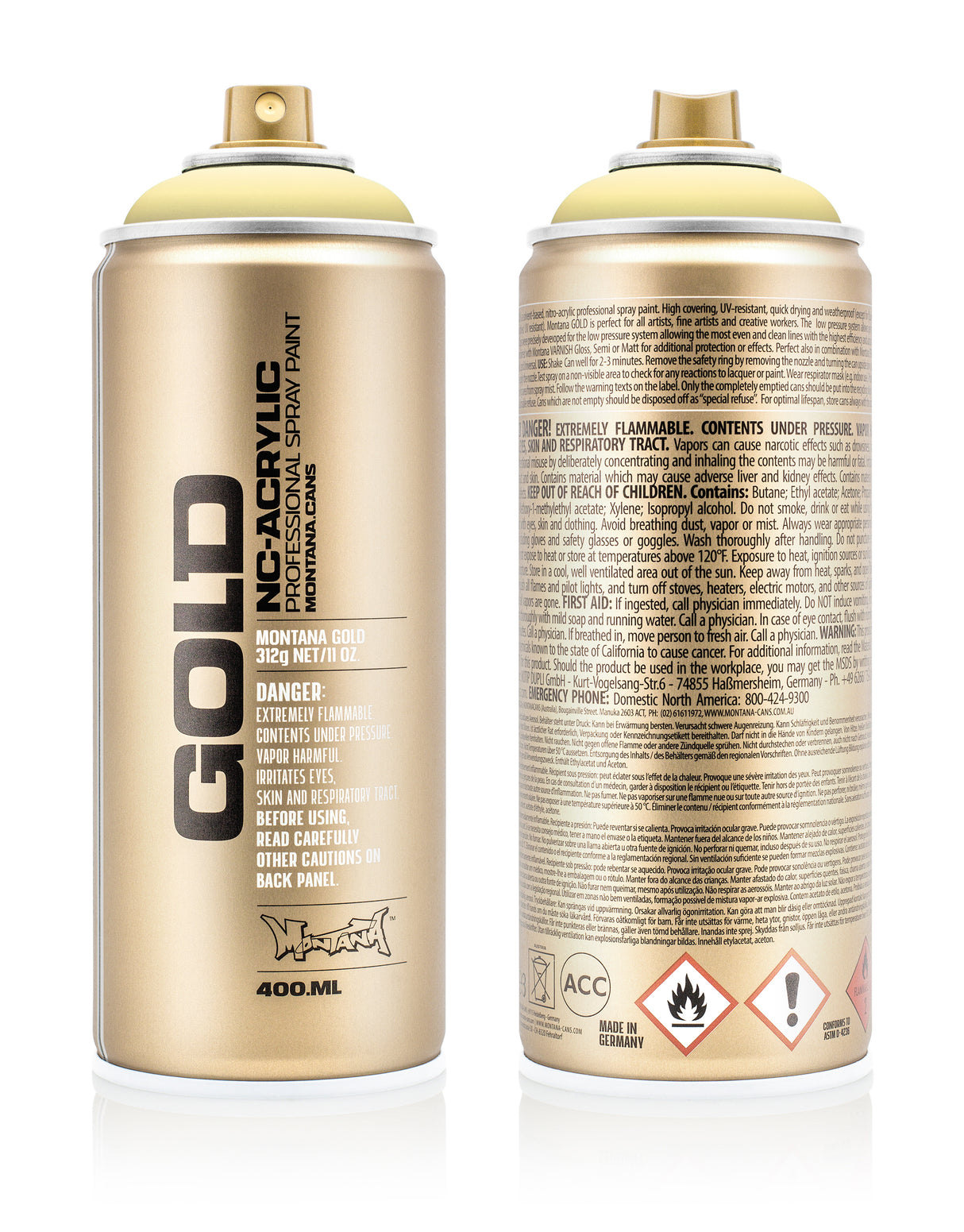 Montana GOLD 400ml Nitro Acrylic Spray Paint Vanilla (1000)