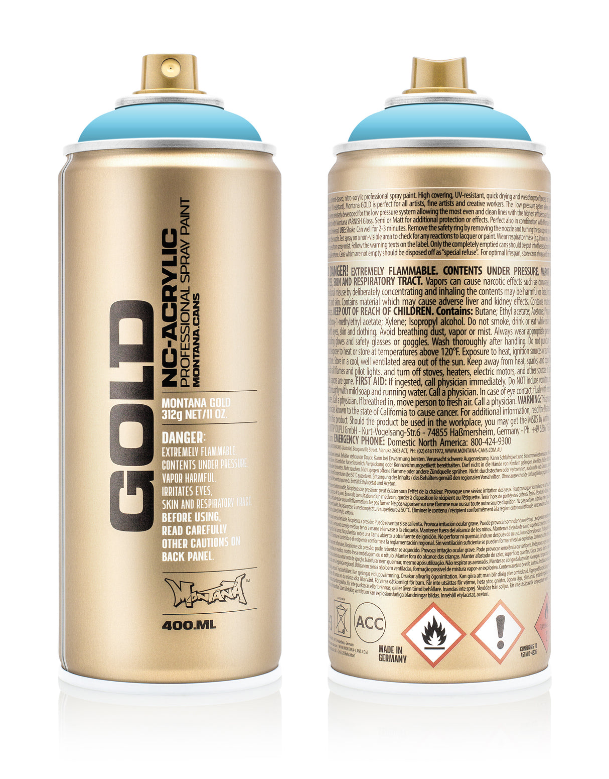 Montana GOLD 400ml Nitro Acrylic Spray Paint Baby Blue (G5020)