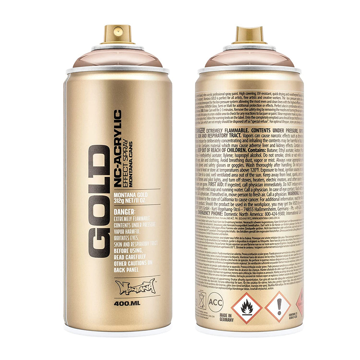 Montana GOLD 400ml Nitro Acrylic Spray Paint Copper Chrome (M2000)