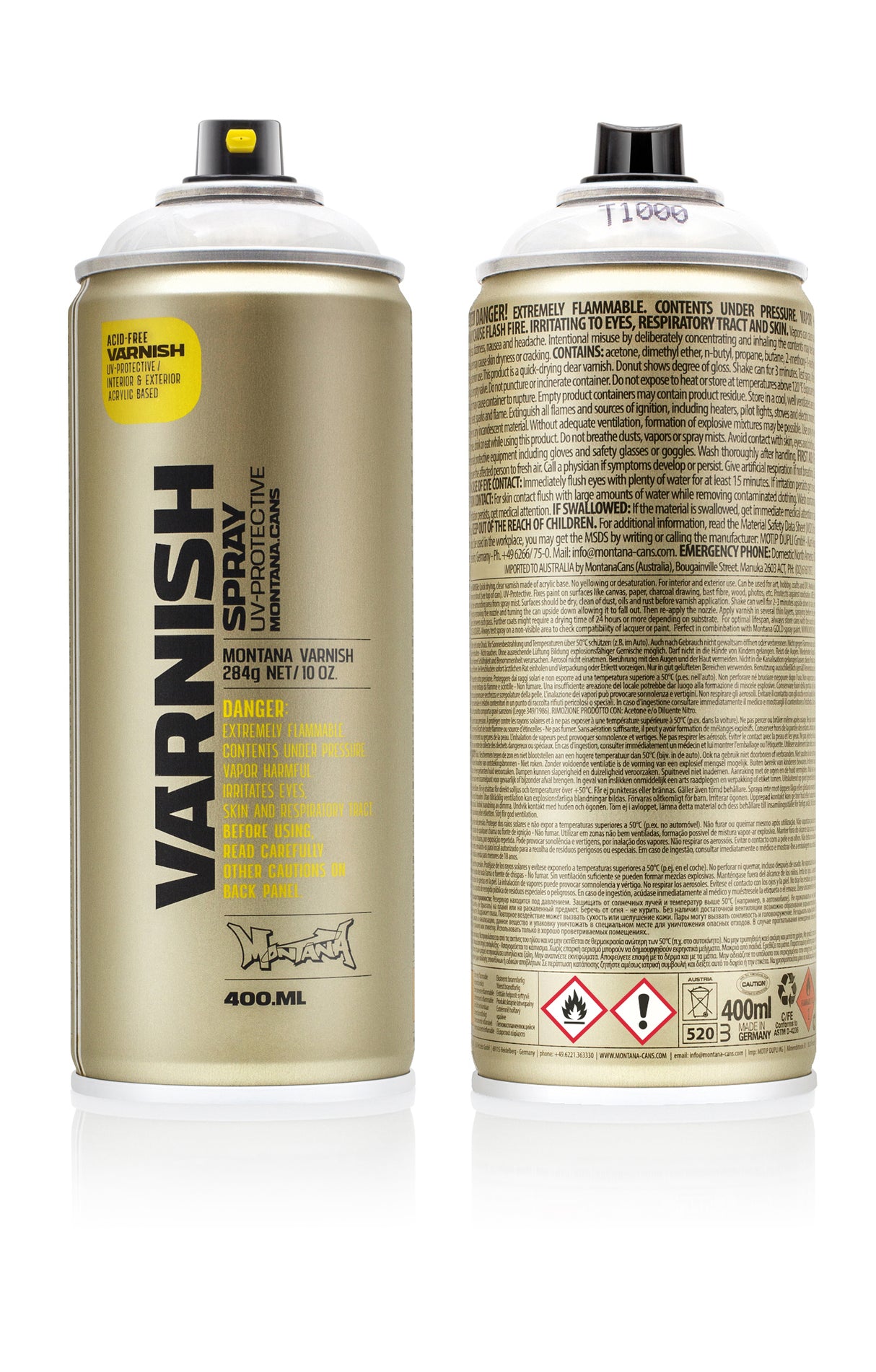 Montana TECH 400ml Spray Varnish Gloss (T1000)