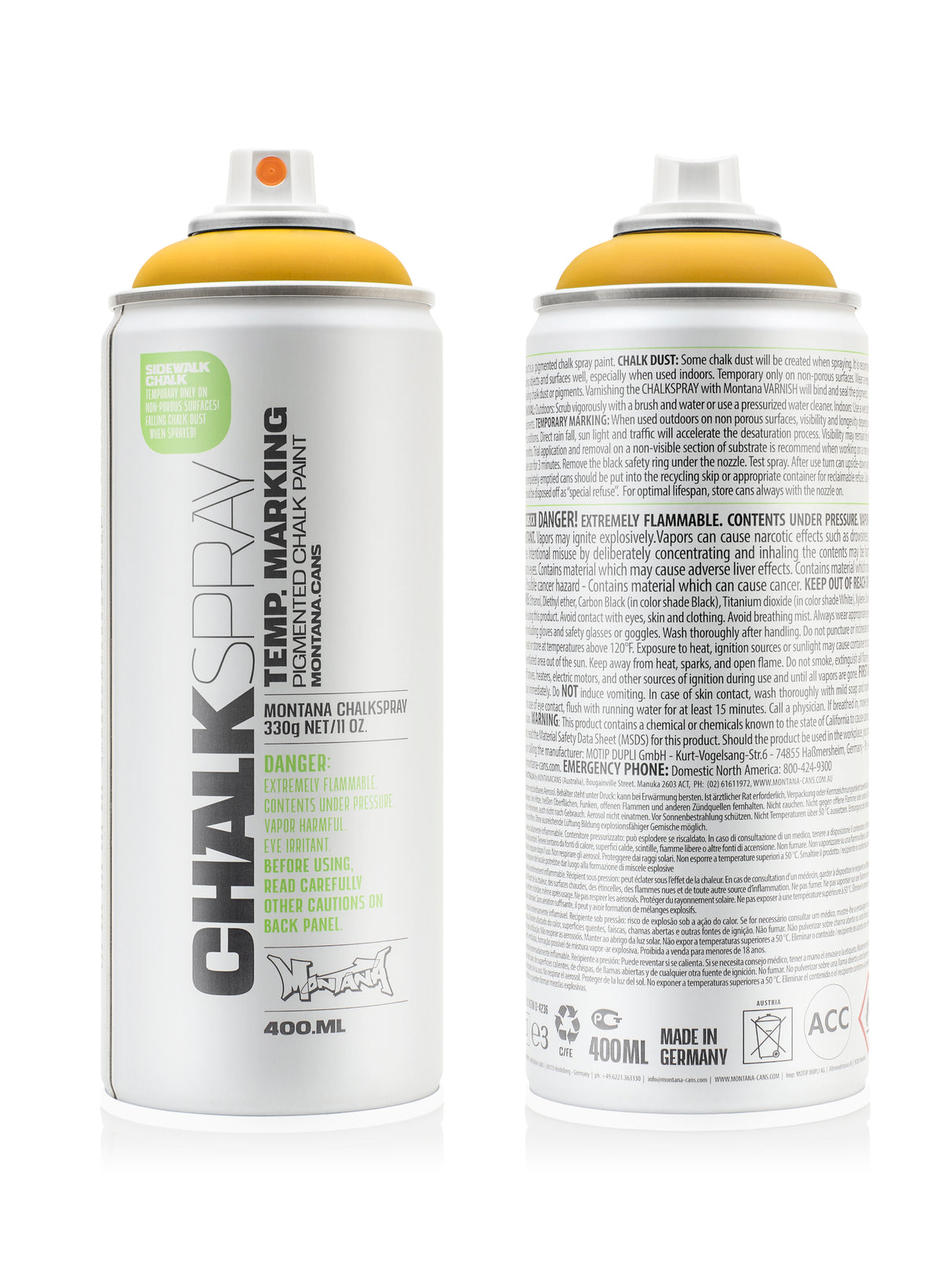 Montana CHALK 400ml Spray Paint Yellow (CH1020)