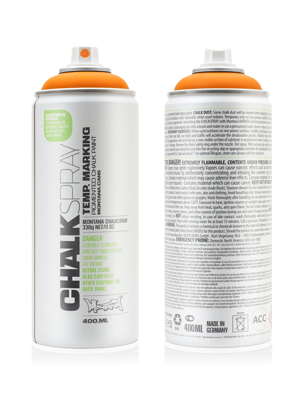 Montana CHALK 400ml Spray Paint Orange (CH2010)