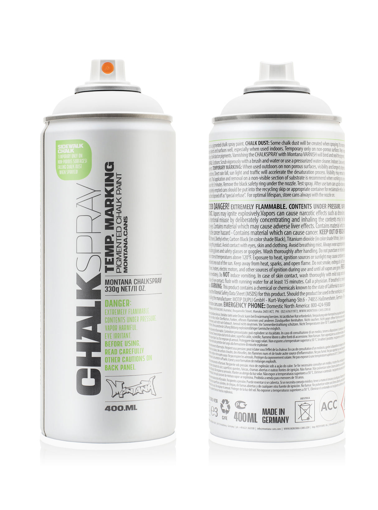 Montana CHALK 400ml Spray Paint White (CH9100)