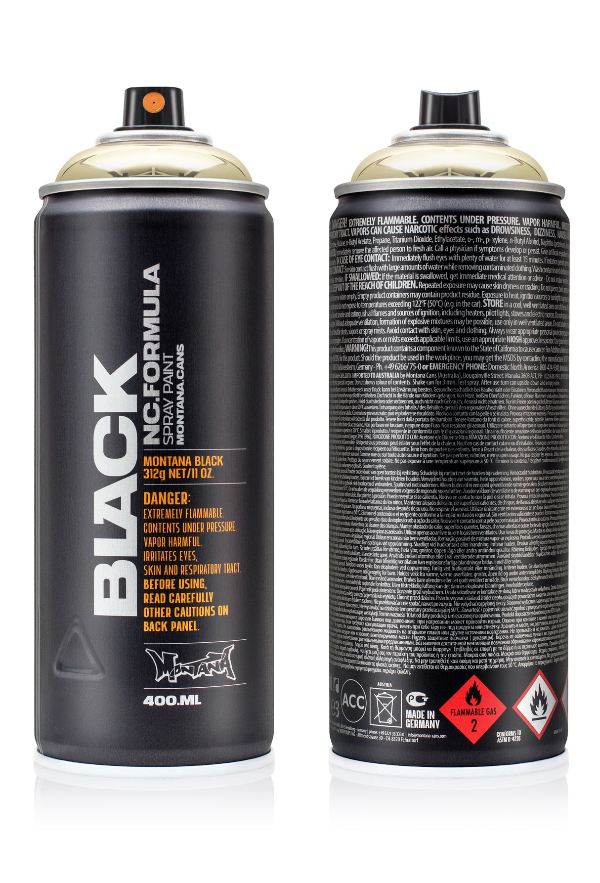 Montana BLACK 400ml Spray Paint Gold Chrome