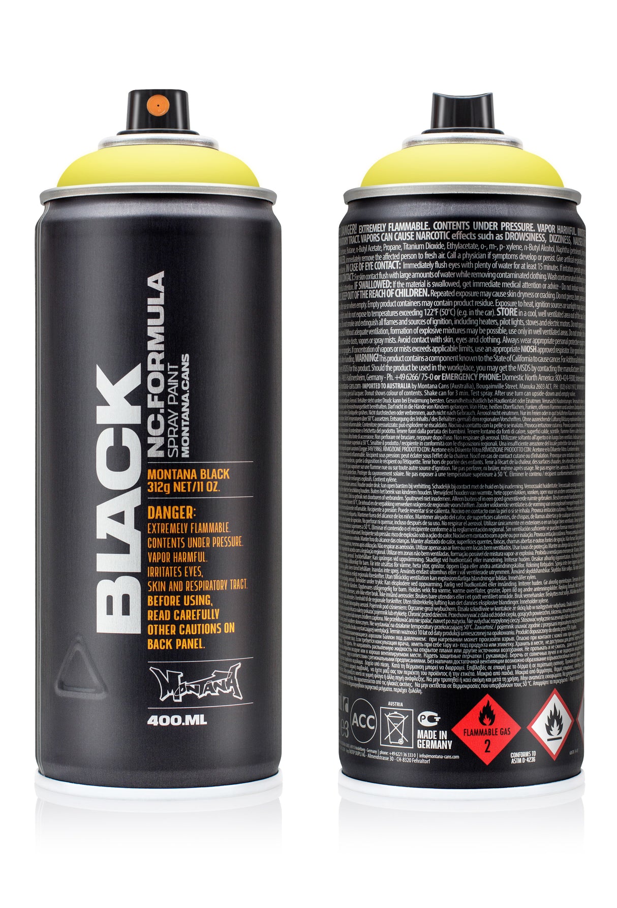 Montana BLACK 400ml Spray Paint Infra Yellow (IN1000)