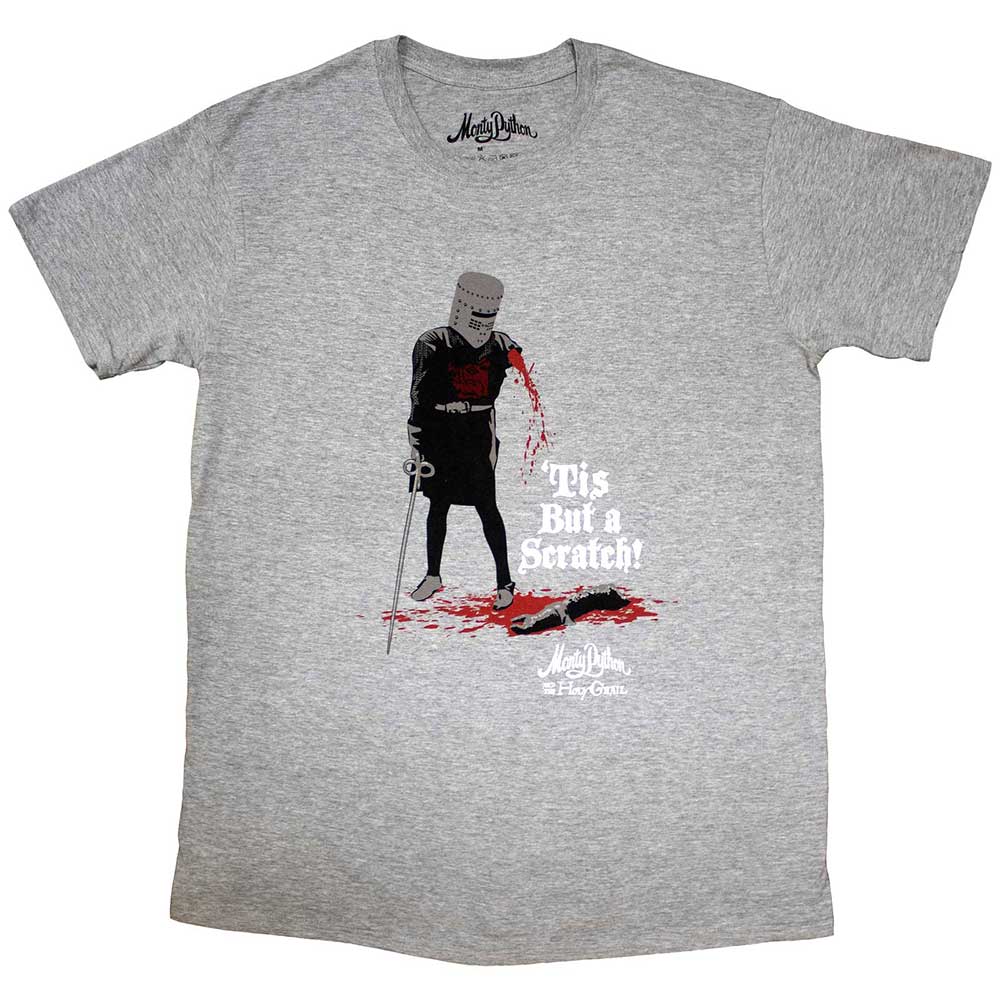 Monty Python Unisex T-Shirt Tis But A Scratch Grey (XS)