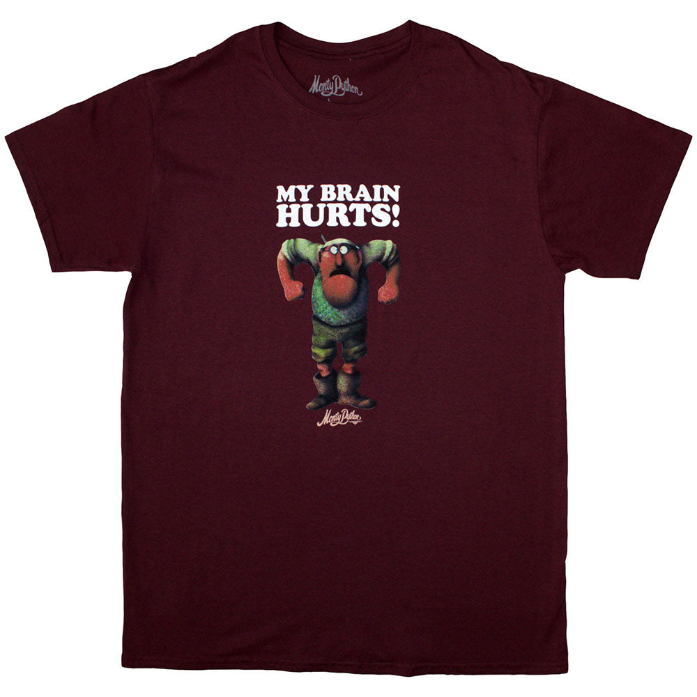Monty Python Unisex T-Shirt My Brain Hurts Red (M)