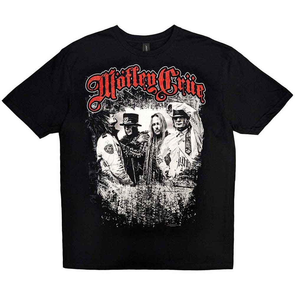 Motley Crue Men's T-Shirt Greatest Hits Band Shot Black (L)