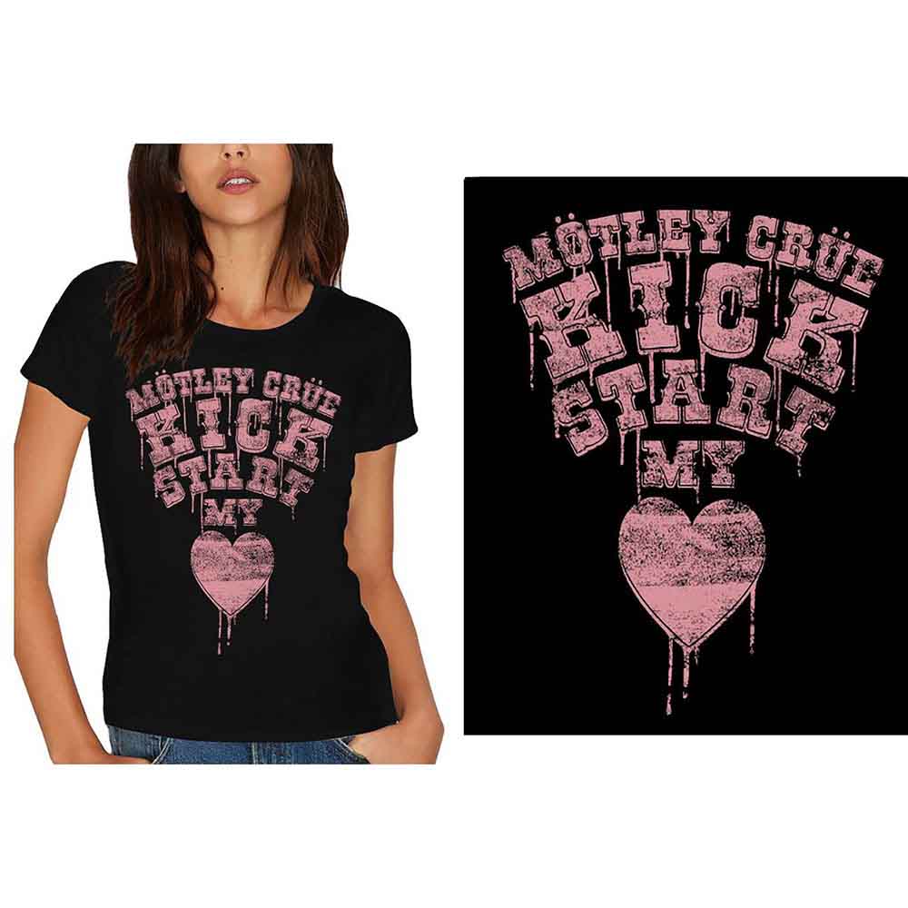 Motley Crue Ladies T-Shirt Kick Start My Heart Black (S)