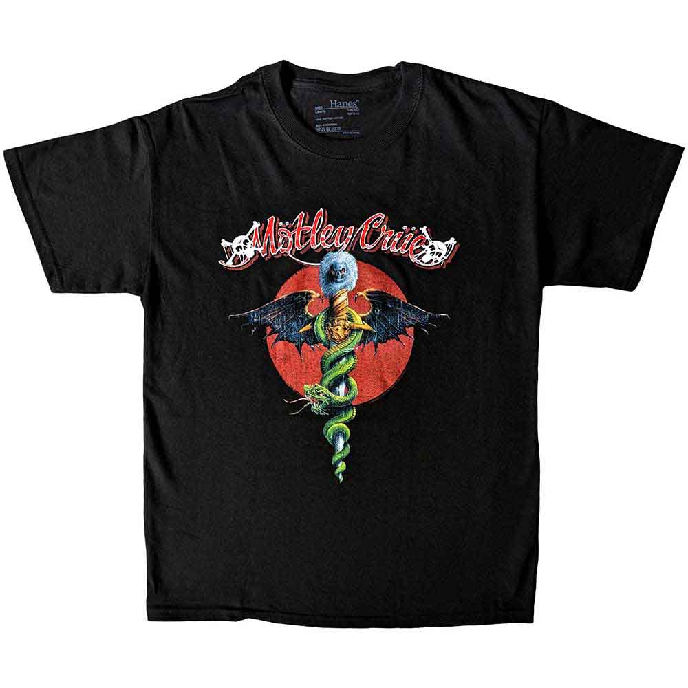Motley Crue Kids T-Shirt Feelgood Red Circle Black (13-14yrs)