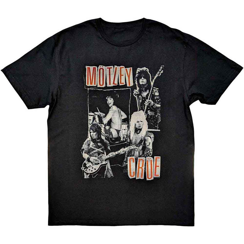 Motley Crue Unisex T-Shirt Vintage Punk Collage Black (M)
