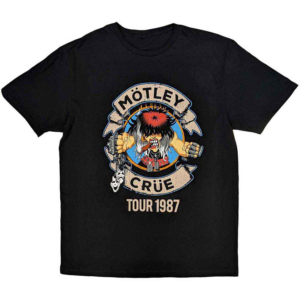 Motley Crue Unisex T-Shirt Girls Girls Girls Tour '87 Black (M)