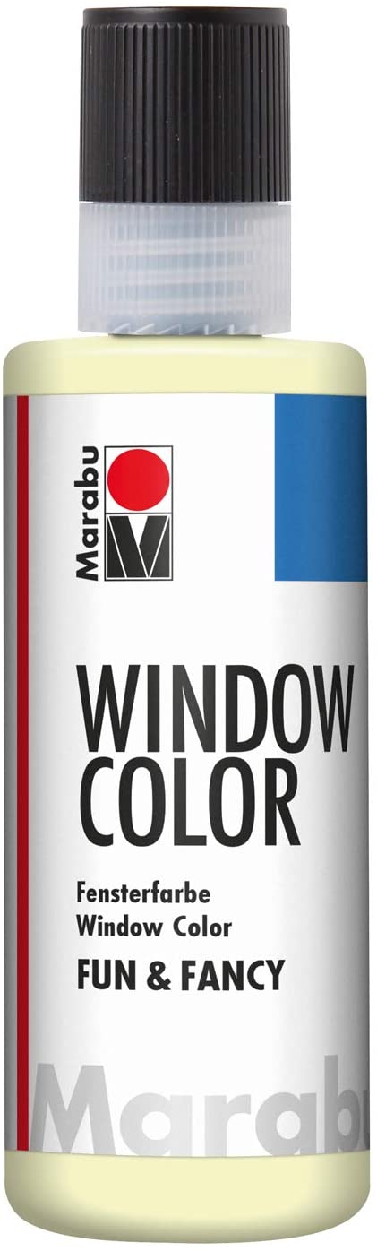 marabu window colour fun & fancy - 80ml - glow in dark yellow