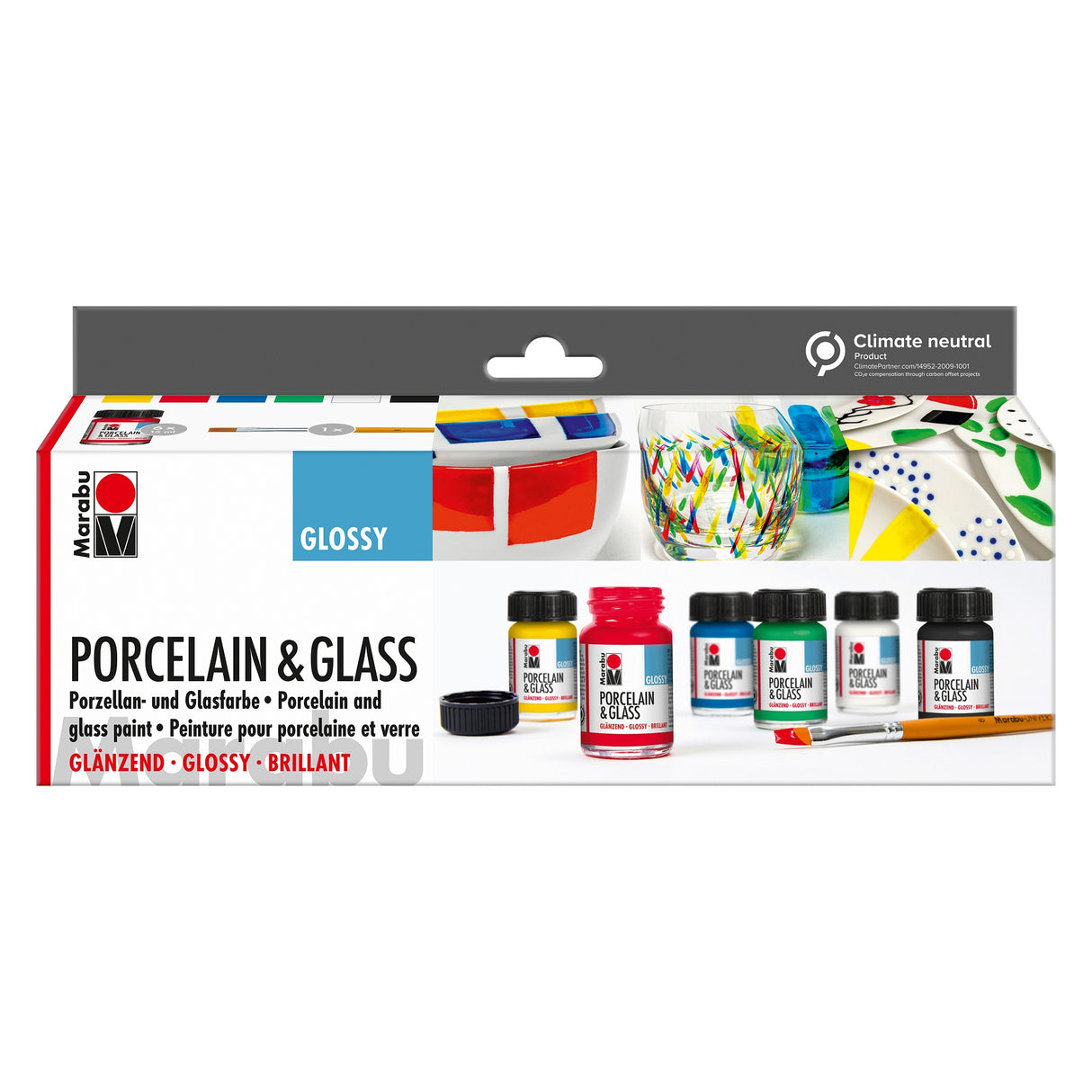 marabu porcelain & glass paint glossy starter set