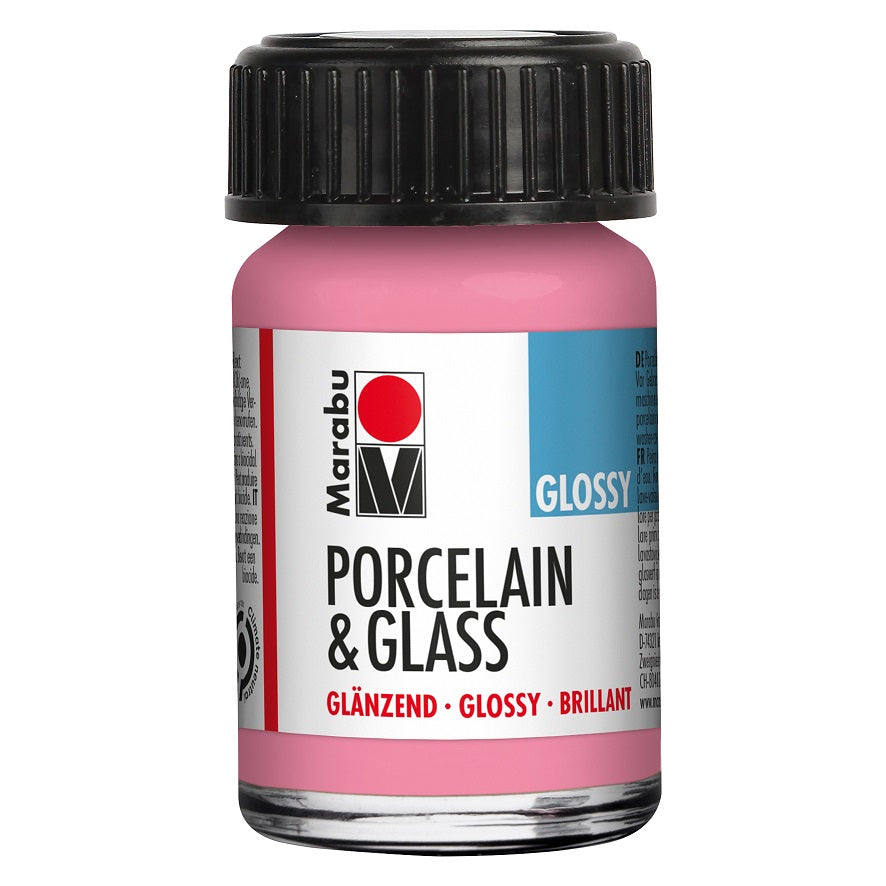 marabu porcelain & glass paint glossy rose pink