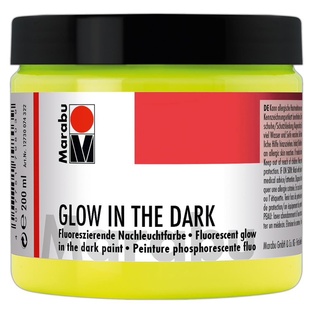 marabu glow in the dark acrylic ml yellow