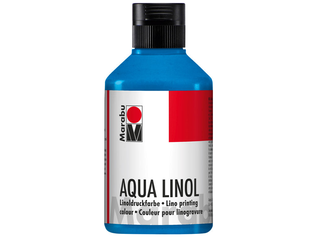 marabu aqua linol block printing ink medium blue