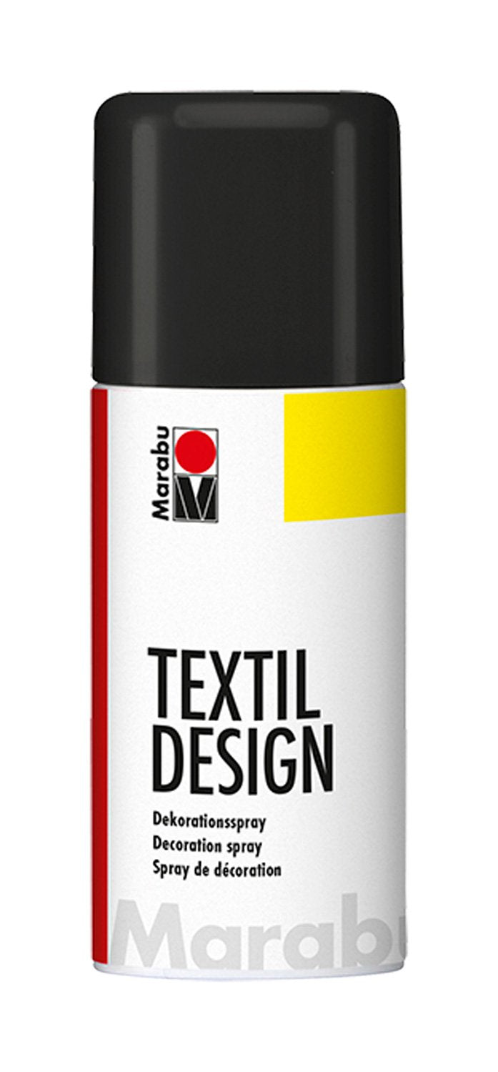 marabu textil design black 150ml fabric paint spray can (073)