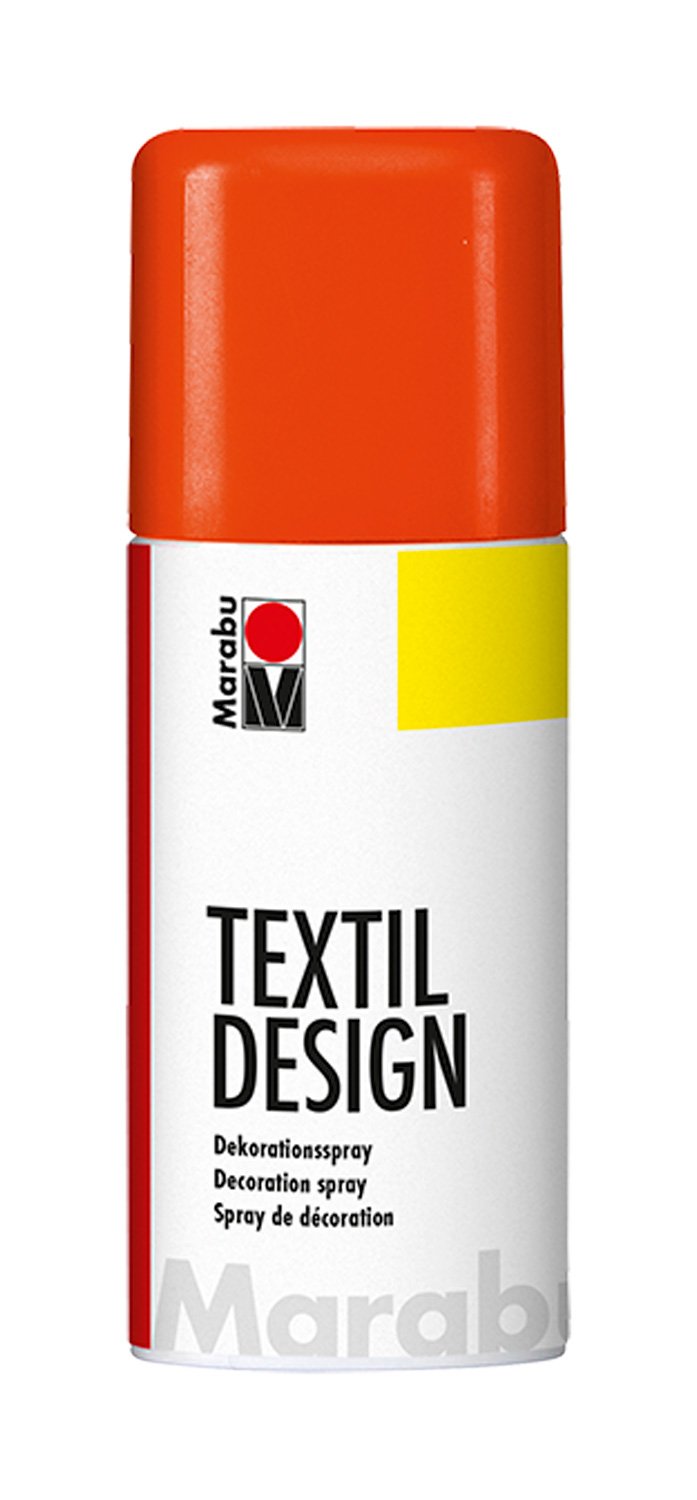 marabu textil design neon orange 150ml fabric paint spray can (324)