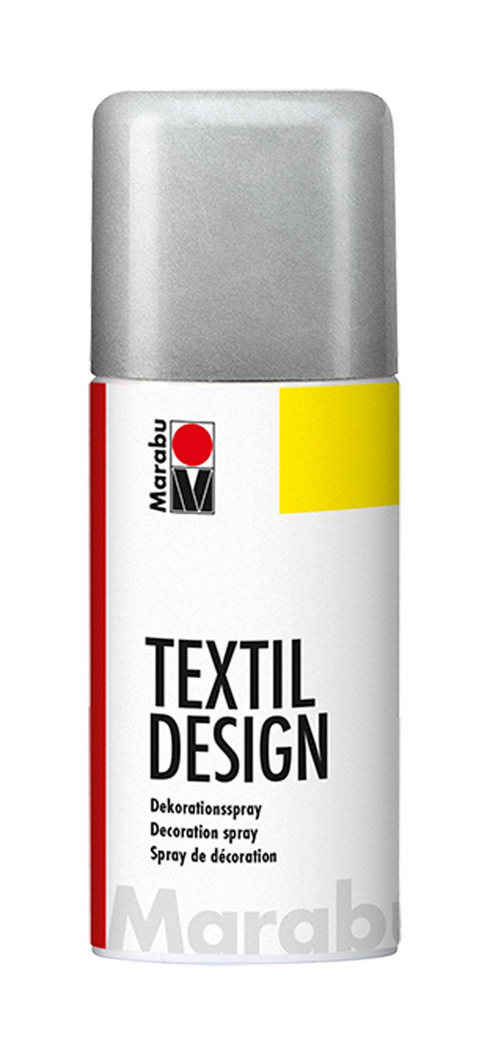 marabu textil design metallic silver 150ml fabric paint spray can (782)