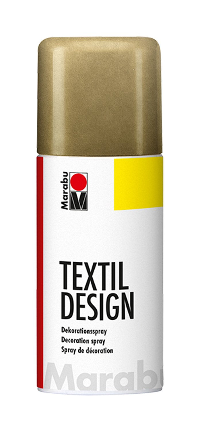 marabu textil design metallic gold 150ml fabric paint spray can (784)