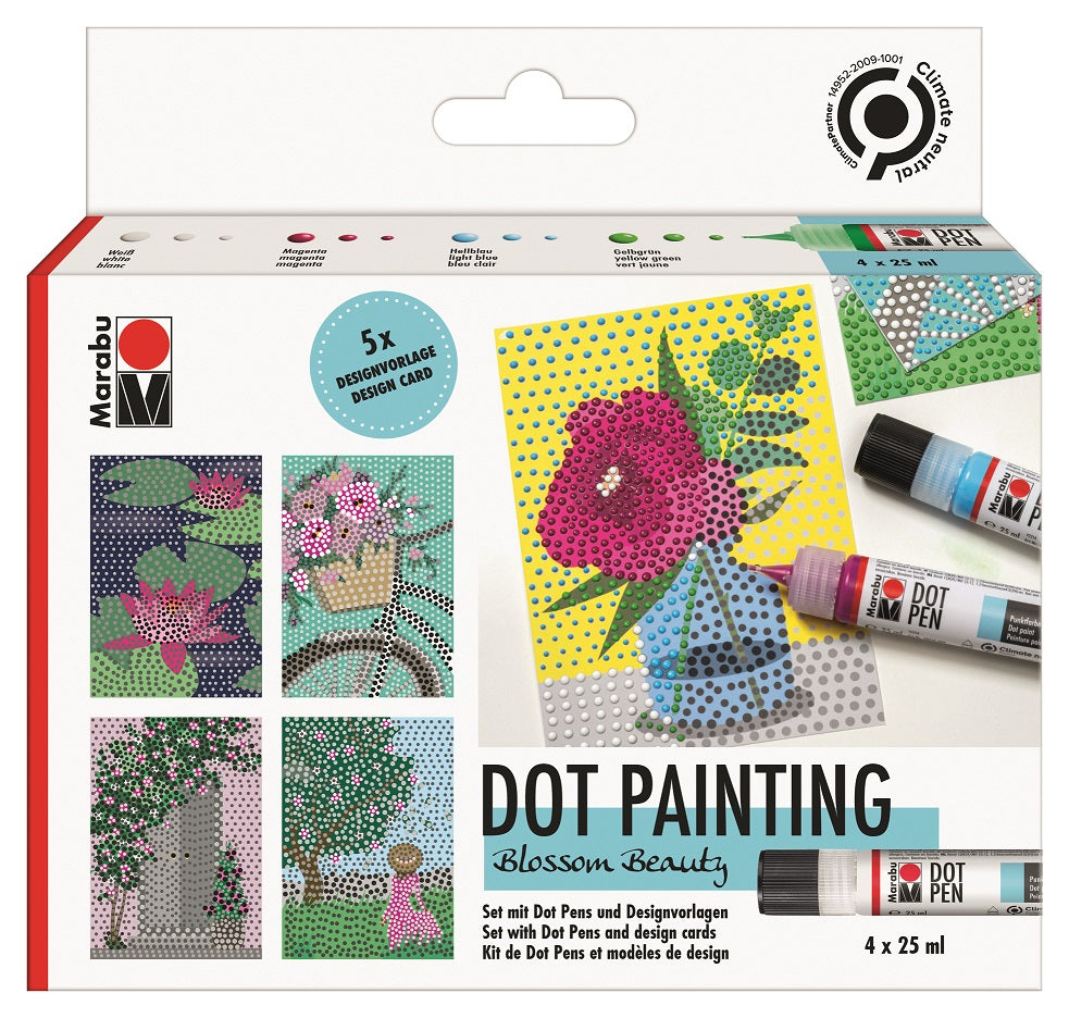marabu dot pen set blossom beauty