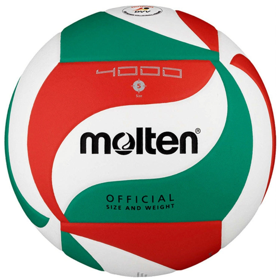 Molten V5M4000 Volleyball - Red/Green/White (Size 5)
