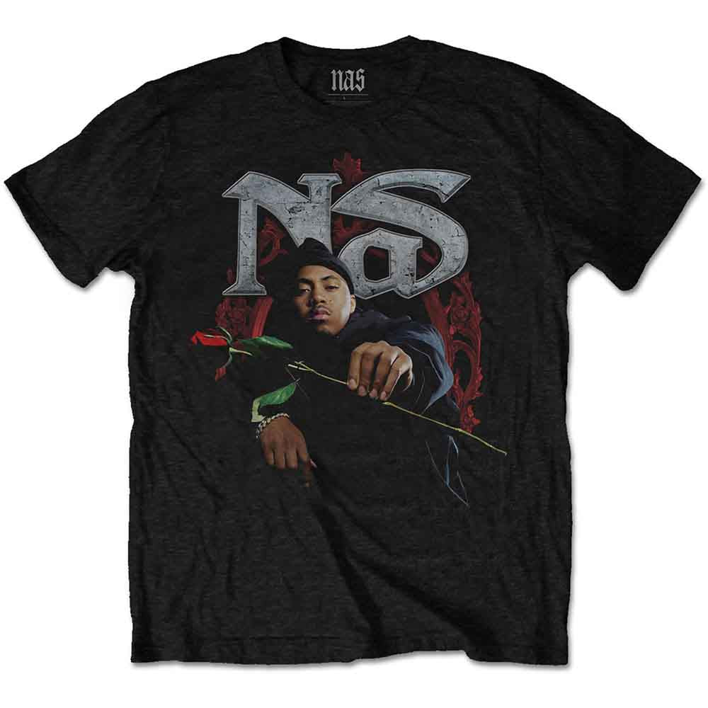 NAS Men's T-Shirt Red Rose Black (XL)